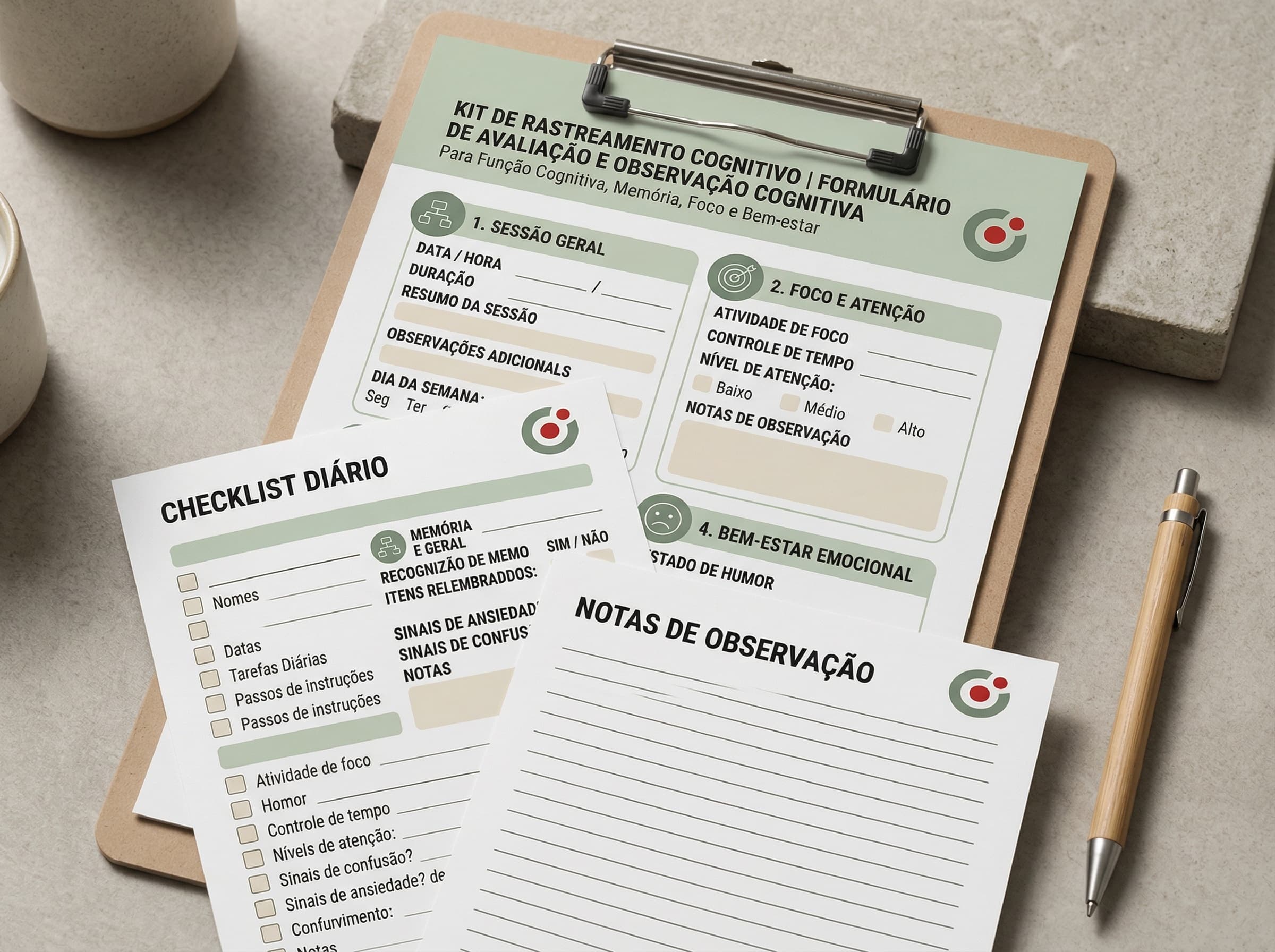 Kit de Acompanhamento Cognitivo do Idoso mockup